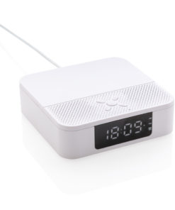 Wireless charging speaker with time display white P328.273