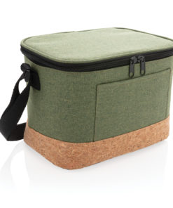 Two tone cooler bag with cork detail green P422.267
