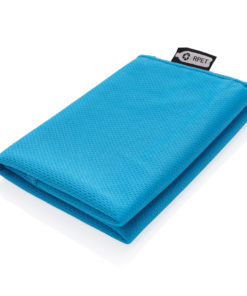 RPET sport towel in pouch blue P453.785
