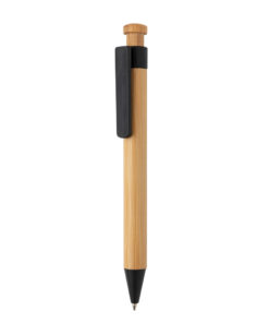 Bamboo pen with wheatstraw clip black P610.541