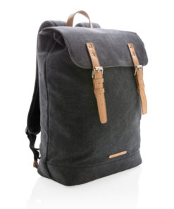 Canvas laptop backpack PVC free black P762.461