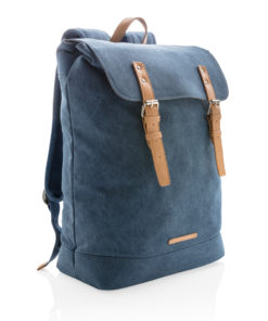 Canvas laptop backpack PVC free blue P762.465
