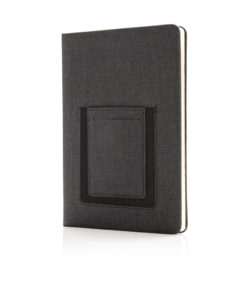 Deluxe A5 Notebook with phone pocket black P772.002