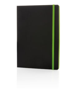 Deluxe A5 flexible softcover notebook coloured edge green P773.007