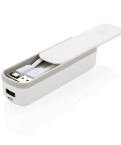 2200 mAh powerbank with integrated cable storage white P324.143