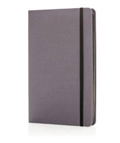 Deluxe fabric notebook with coloured side black P773.281