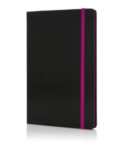 Deluxe hardcover A5 notebook with coloured side purple