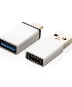 USB A and USB C adapter set silver P300.102
