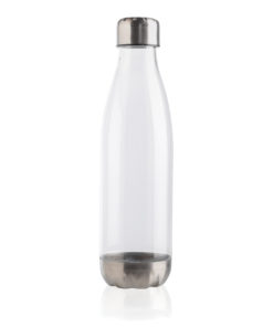 Leakproof water bottle with stainless steel lid transparent P436.750
