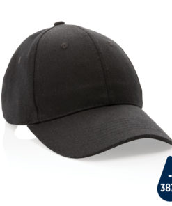 Impact 6 panel 280gr Recycled cotton cap with AWARE™ tracer black P453.301