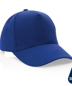 Impact 5panel 280gr Recycled cotton cap with AWARE™ tracer blue P453.315