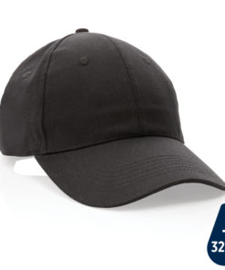 Impact 6 panel 190gr Recycled cotton cap with AWARE™ tracer black P453.321