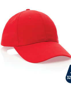 Impact 6 panel 190gr Recycled cotton cap with AWARE™ tracer red P453.324