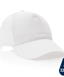 Impact 5 panel 190gr Recycled cotton cap with AWARE™ tracer white P453.333