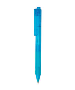 X9 frosted pen with silicone grip blue P610.795