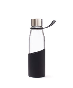 Logotrade Lean Glass Water Bottle Black