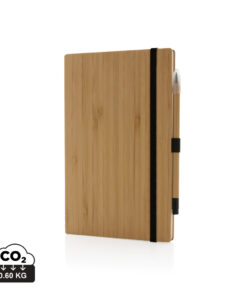 Bamboo notebook and infinity pencil set brown P774.469